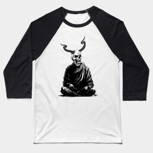 Devil Monk Skull Baseball T-Shirt